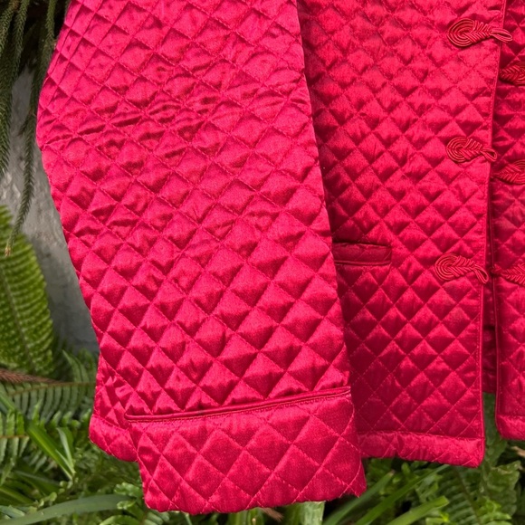 Carole Little Red Quilted Plush Jacket Coat | Oriental Flair | Medium - Picture 14 of 16